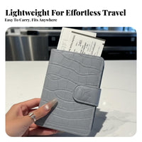Leather Travel Document Cover Multiple Card Slots Leather Travel Document Organizer Minimalist Design Multi-Compartment Travel Document Holder