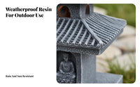 Buddha Pagoda Statue Light Solar Pagoda Lamp Resin Stupa Light for Yard Patio Pathway