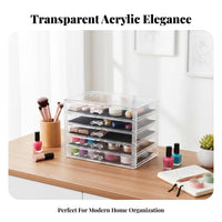 Clear Multi-Drawer Compact Storage Unit Removable Drawers Desktop Organizer