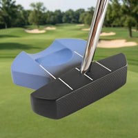 Textured Top Mallet Putter Chrome Shaft Offset Putter Black Finish