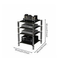 High-Fidelity Audio Stand Shock Absorption Vibration Dampening Rack 304 Stainless Steel Pillars Multi-Tier Amplifier Rack for Audiophiles