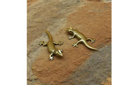 Handmade Brass Gecko Figurine Palm Sized Brass Gecko Statue Artistic Details Vintage Lizard Statue No Power Required for Collectors, Creature Lovers, Desktop, Car Dashboard