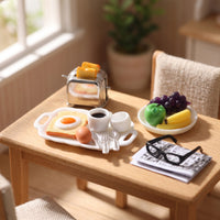 Miniature Breakfast Set Authentic-Looking Dollhouse Kitchen Props Decorative Toast Machine for Hobbyists