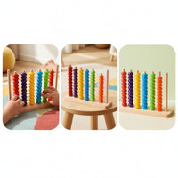 Fine Motor Bead Matching Toy Educational Color Sorting Board Preschool Bead Sorting Game Developmental for Toddlers, Preschoolers, Kids, Home, Classroom, Travel