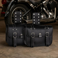 Water-Repellent Motorcycle Saddlebags Retro Motorcycle Side Bags Black Side Luggage Saddlebags Stable for Motorcyclists