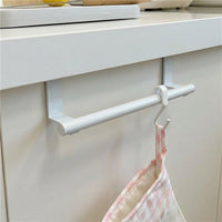 Kitchen Towel Rack, Stainless Steel Over The Door Hanger for Bathroom, Punch-Free Storage Solution for Homeowners, Versatile Drying Shelf for