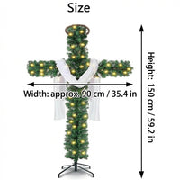 Easter Cross Decoration, Suitable for Both Indoor and Outdoor Settings, Pre-Installed with Lighting, Easy to Assemble, Ideal for Religious Decoration Among Christians, Families, in Courtyards, and at Entrances