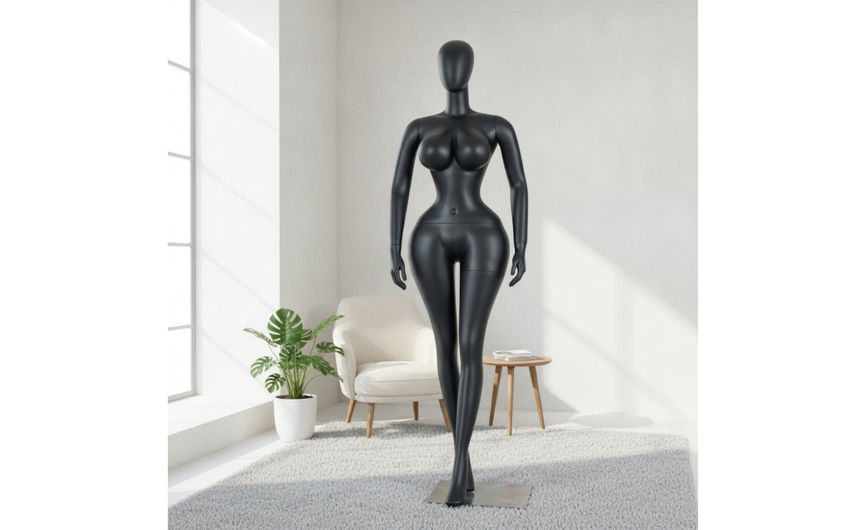 Glossy Full Body Mannequin Stable Glass Fiber Mannequin Sturdy Dress Form Long-Lasting for Boutiques, Fashion Designers, Showroom