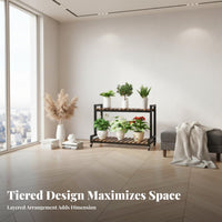 With casters Tiered Plant Stand Multitiered Rolling Flower Pot Stand Space-Saving Display Shelf Easy Assembly for Gardening lovers, Apartment Dwellers, Balcony, Living Room, Porch, Corner