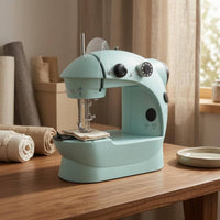 Mini Desktop Sewing Machine Top Thread Guide Tabletop Sewing Machine Home Appliance Electric Light Blue