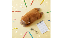 Large Capacity Gorilla Soft Writing Instrument Case Zipper Closure Soft Gorilla Stationery Bag Monkey Plushie Pouch for Students, School, Office