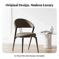 Modern Minimalist Upholstered Side Chair Light Luxury aesthetic Dining Seating Soft Upholstery Indoor Furnishing Designer Look for Interior Designers, Restaurant Owners, Hotel, Living Room, Kitchen, Home Office