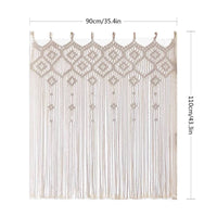 Boho Fringe Curtain Handmade Macrame Door Curtain Easy to Hang for Doorway