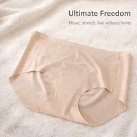 Women's Moisture Wicking Underwear with Ice Silk Material for Gym, Seamless No Panty Line Ladies Nylon Blend Active Wear