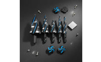 High Speed Steel Step Drill Bit Set 4-Flute Design Pagoda Drill Bit Set Storage Case Included Power Tool Accessory for Metalworkers