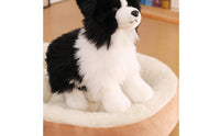 Border Collie Stuffed Animal Dog Cuddly Border Collie Stuffed Animal Stuffed Dog with Stuffed Animal Tail Huggable Surface