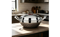 Nonstick Wok Pan Non Stainless Steel Wok Gas & Induction Compatible Double Handle Stir Fry Pan