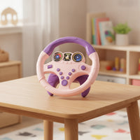 Steering Wheel Toy with 360-Degree baseDegree Rotating Simulated Driving Steering Wheel Realistic for Young Children, Kids, Travel, Playroom