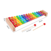 Early Learning 15 Note Glockenspiel Child-Safe Design Children's Musical Instrument Crisp Sound Kids Musical Instrument Develops Hand-Eye Coordination for Beginners, Toddlers, Preschool, Music Class, Playroom