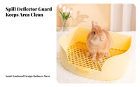 Splash Proof Rabbit Litter Box Enclosure Mountable Rabbit Litter Box with Grate Anti-Tip Design Guinea Pig Toilet Easy to Clean for Rabbits, Chinchillas