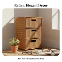 Storage Cabinet European Design Drawer Nightstand Smooth Finish Storage Cabinet with Baskets for Bedroom, Living Room