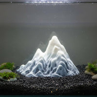Resin Snow Mountain Easy to Clean Aquarium Mountain Decoration Fade Resistant