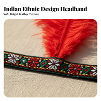 Ornamental Quill Feather Headband Brilliant Colors Feathered Headpiece Lightweight Feather Headband for Entertainers, Women, Performances, Festivals