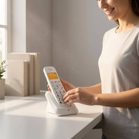 Backlit LCD Cordless Landline Telephone Numeric Keypad Handset Phone Memory Keys Base Station Phone Call Buttons