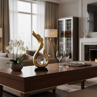 Luxury Art Decorative Piece Original Design Modern Art Sculpture Gold Abstract Figurine Luxurious Feel for Entranceway