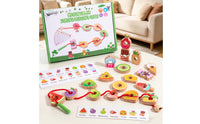 Stringing Educational Play Wooden Bead Puzzle Reasoning Thinking Wooden Threading Game for Kids