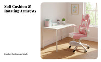 Breathable Textile Adjustable Student Chair Locking Casters Adjustable Kids Desk Chair High-Density Cushion for Students, Teens, Teenagers, Studying, Homework, Home, Bedroom