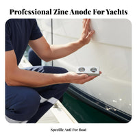 Easy Installation Bolt-on Zinc Anode High-Quality Alloy Zinc Anode Block Electrolysis Protection Block for Yacht Owners, Marina Operators, Shipyard Workers, Saltwater Environments, Freshwater, Brackish Water, Docks