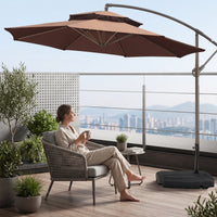 Cantilever Patio Umbrella Large Shade Area Offset Patio Umbrella Stable for Yard, Balcony, Commercial Seating Areas