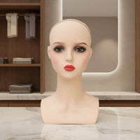 Mannequin Head with Makeup PVC Material Female Mannequin Bust and Shoulders Design for Hair Salon Owners