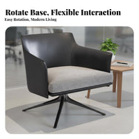 Minimalist Design Upholstered rotating Armchair Luxury Feel Lounge Chair Ergonomic Backrest Indoor Seating Plush Padding for Office Professionals, Homeowners, Interior Designers, Living Room, Reception Area, Bedroom, perusing corner