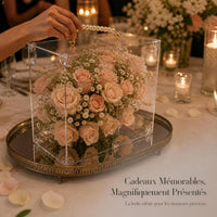 Acrylic Flower Display Box with Lid for DIY Crafts, Wedding Favors, and Jewelry