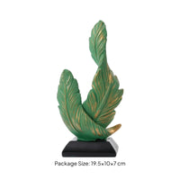 Feather Sculpture with Base Glam Feather Figurine Minimalist for Entryway