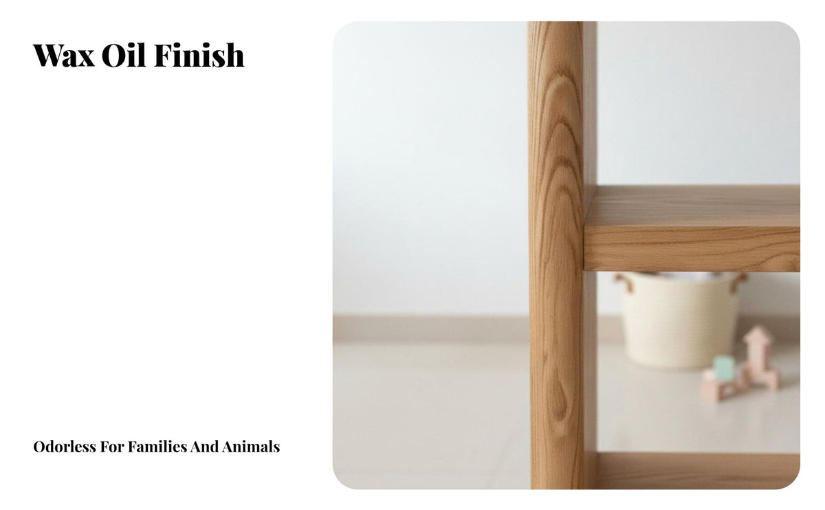 Solid Wood Construction Uncovered-Back Shelving Unit Shelf Natural Oil Finish Slim Book Shelving Unit Traditional Joinery Bookshelf Space-Saving Design for Students, Collectors, Homeowners, Living Room, Bedroom, Small Areas