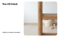 Solid Wood Construction Uncovered-Back Shelving Unit Shelf Natural Oil Finish Slim Book Shelving Unit Traditional Joinery Bookshelf Space-Saving Design for Students, Collectors, Homeowners, Living Room, Bedroom, Small Areas