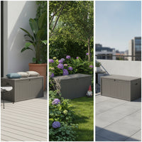 Storage Box with Gas Struts Weather-Resistant Patio Storage Box Large for Homeowners, Gardeners, Garden, Terrace