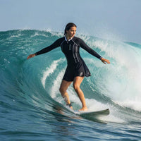 Long Sleeve Aquatic Dress Slimming Design Long Sleeve Single Piece Swimsuit Skirted Protective Swimwear Quick-Drying Full