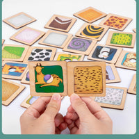 Linden Plywood Threading Puzzle Flat Tiles Animal Shadow Puzzle Fine Motor Skills Wooden Animal Sorting Board