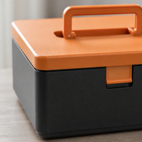 Portable Multi-functional Industrial Grade Tool Box with Upper and Lower Compartments