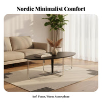 Nordic Aesthetic Oval Table with Metal Legs architectural Design Oval Coffee Table with X-Base centuryera Modern Living Room Furniture Minimalist Aesthetic for Homeowners, Interior Decorators, Renters, Home, Lounge Area, Den, Office Reception