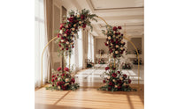 3 Pieces Gold Backdrop Arch Stand Elegant Arch Backdrop Stand Cylindrical Wedding Arches Slim for Event Decorators, Weddings, Parties, Photo Booths