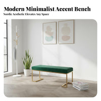 Nordic Design Long plush fabric Footstool Light Luxury aesthetic Upholstered Bench Multi-Purpose Ottoman Padded Seat for Shop Owners, Homeowners, Interior Decorators, Retail shop, Entrypath, Hallpath, Living Room