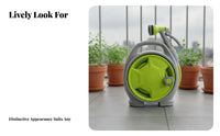 Hose Reel Cart with Spray Nozzle Manual Crank for Gardeners, Car Washers, Yard, Patio, Balcony
