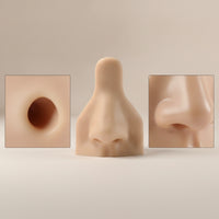 Realistic Silicone Nose with Flat Base Reusable Nose Model with Stand Skin-Like Piercing Practice Model Washable for Beginners