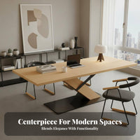 Rectangular Slab-Top Table Nordic aesthetic Large Desk Minimalist Design Household Furniture for Homeowners, Professionals, Dining Room, Studio, Boardroom