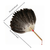 Handmade Feather Hand Fan with Wooden Handle Traditional Feather Hand Fan Elegant Vintage for Performers, Dancers, Stage Performance, Costume Styling, Photo Props, Home Decor